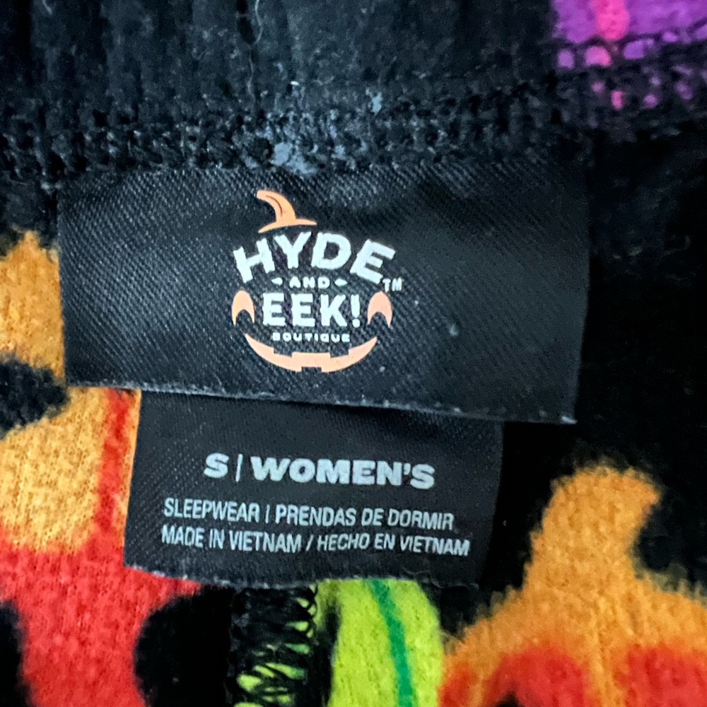 Bright Pumpkin Print Fuzzy Pajama Pants - Picture 4 of 5